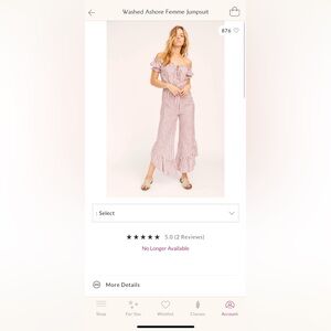 Free People Washed Ashore Femme Jumpsuit size M